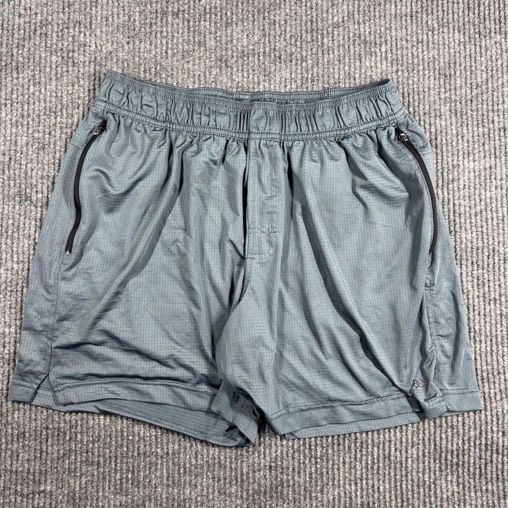 LEG3ND Shorts Mens XL Mesh Athletic Gym Gray Zipper Pockets Running Training